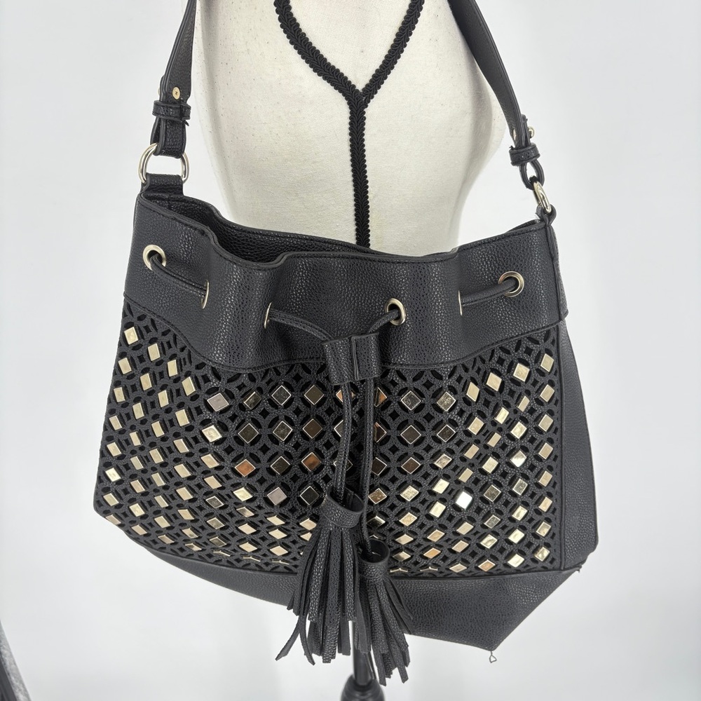 Imoshion‎ Black Bucket Shoulder Bag / Purse Black Cutout Shoulder Bag